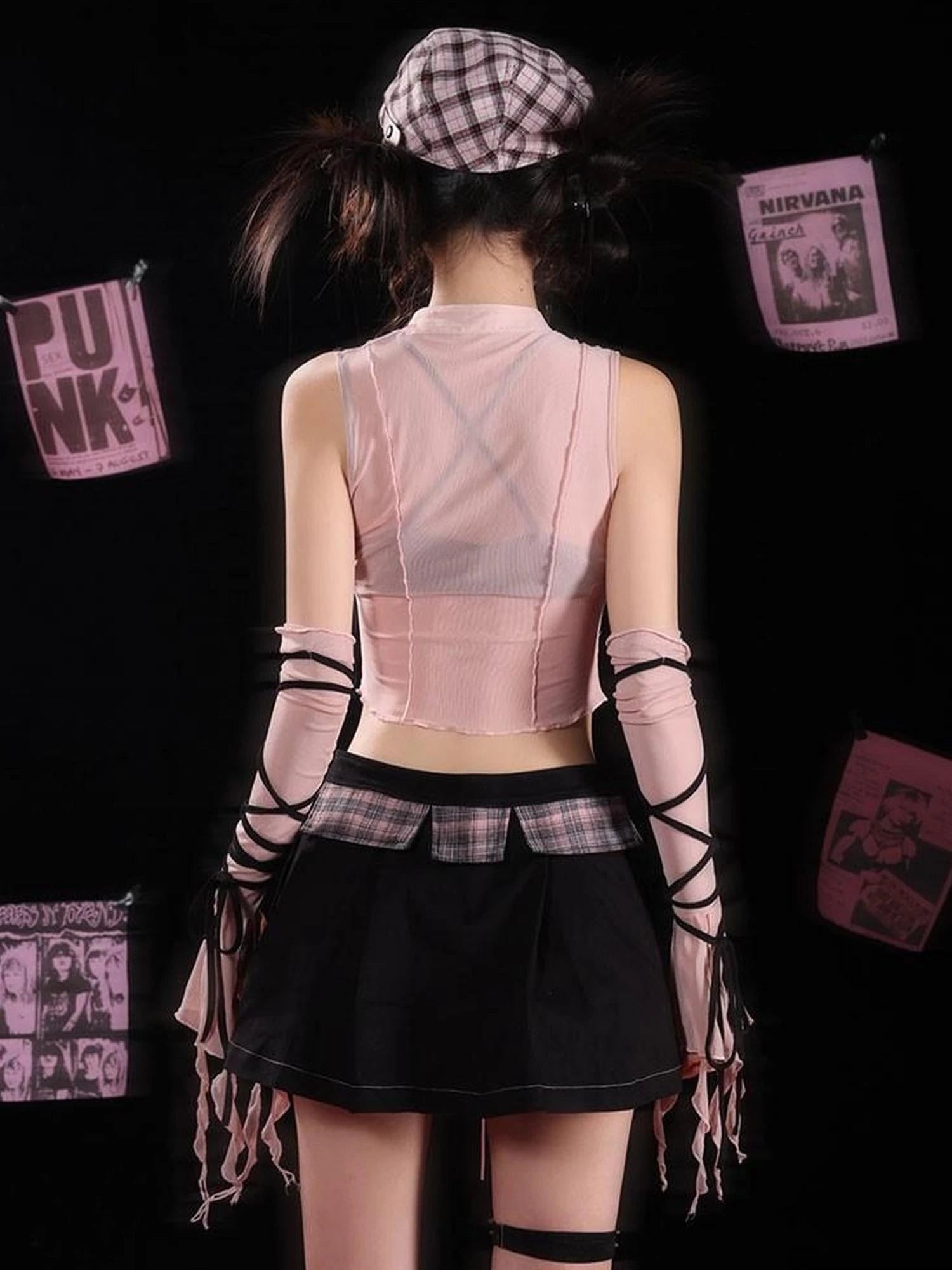 Rose Print Cutout Tie Up Camisole Original Design