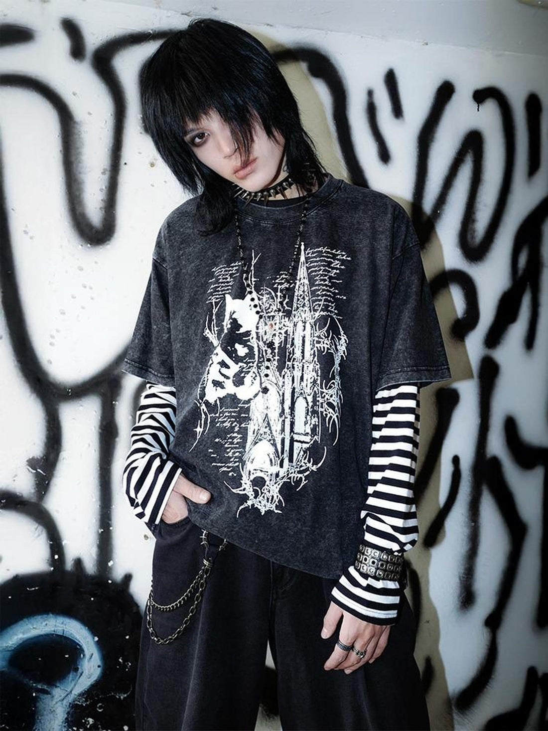 Rs by RebelSeed Artistic Striped Heat Transfer Print Women&