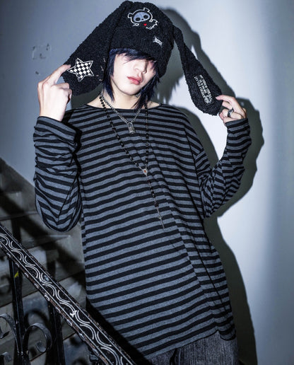 Rs_by_RebelSeed_Black_Red_Striped_Abstract_Drop_Shoulder_Punk_Women&