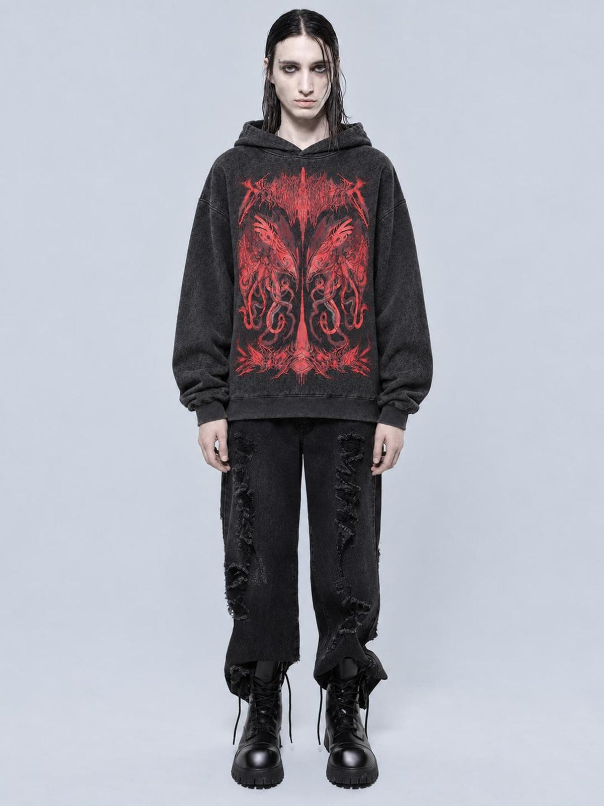 Rs by RebelSeed Dark Cthulhu Graphic Print Fleece Lined Women&