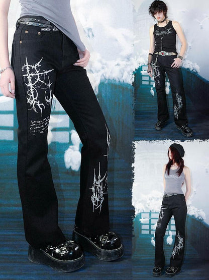 Rs by RebelSeed Dark Gothic Totem Distressed Washed Topstitching Women&