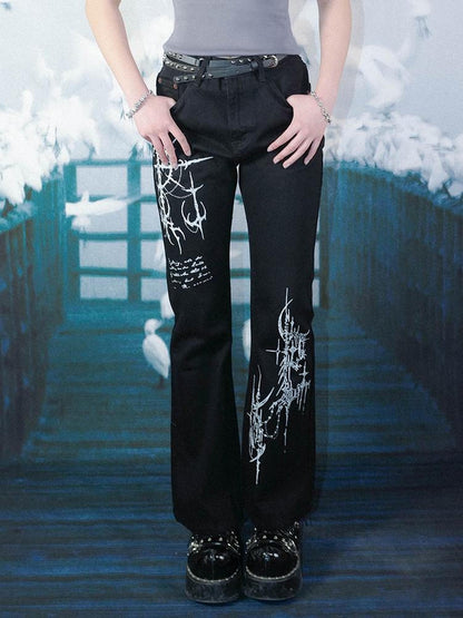 Rs by RebelSeed Dark Gothic Totem Distressed Washed Topstitching Women&