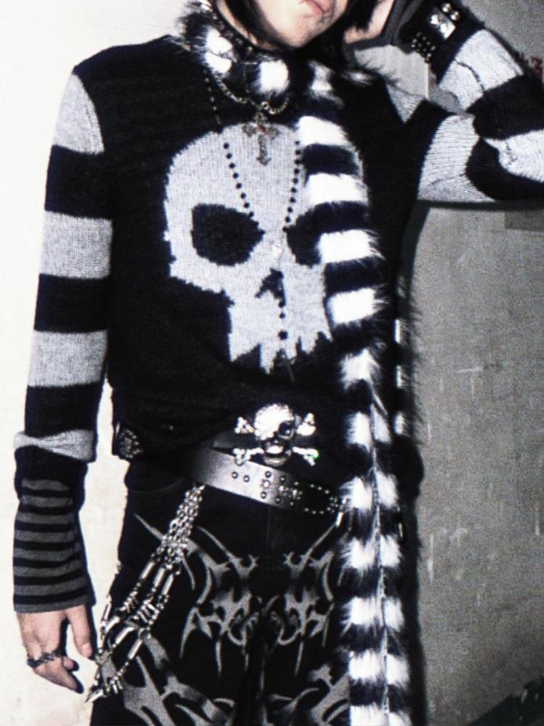 Rs by RebelSeed Dark Striped Subculture Knit Long Women&