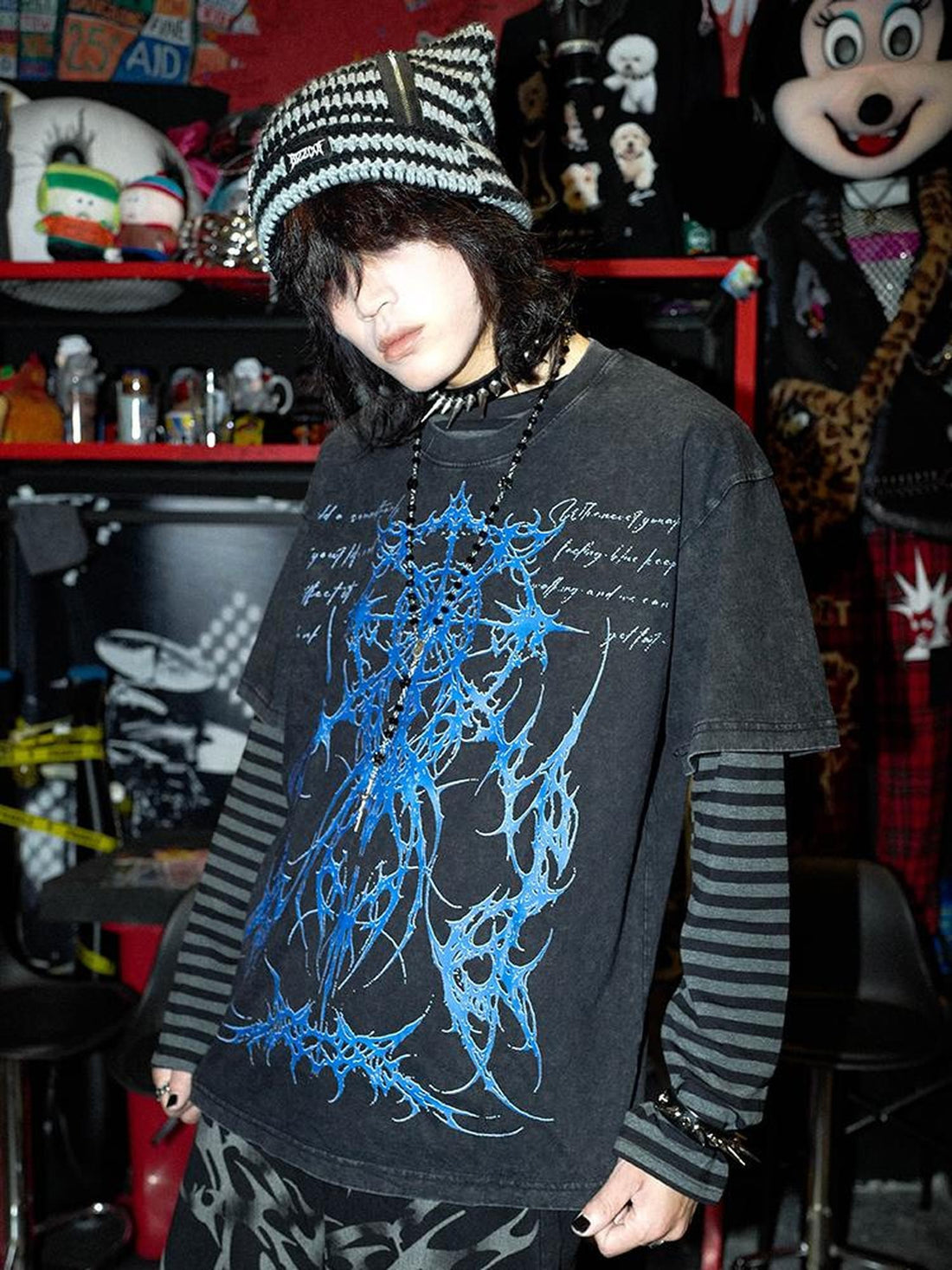 Rs by RebelSeed Dark Totem Heat Transfer Striped Women&