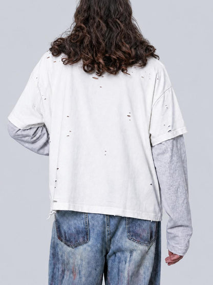 Rs by RebelSeed Distressed Cat Digital Print Remake Grunge Women&