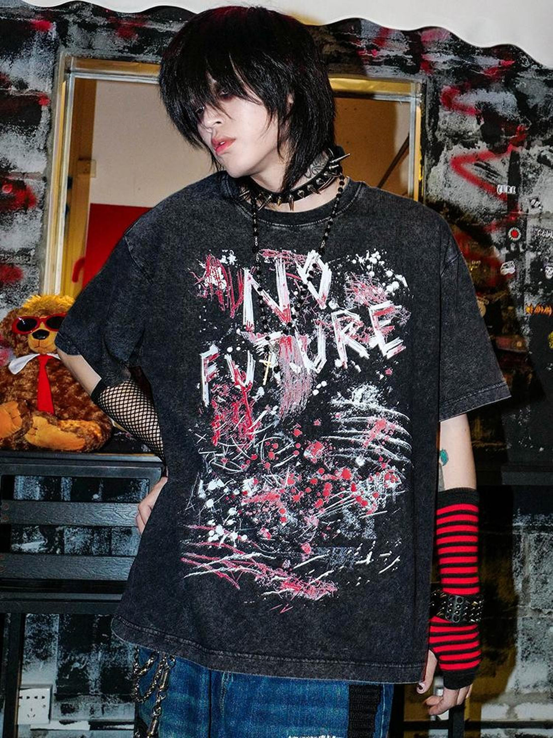 Rs by RebelSeed Distressed Dark Rock Punk Heat Transfer Print Women&