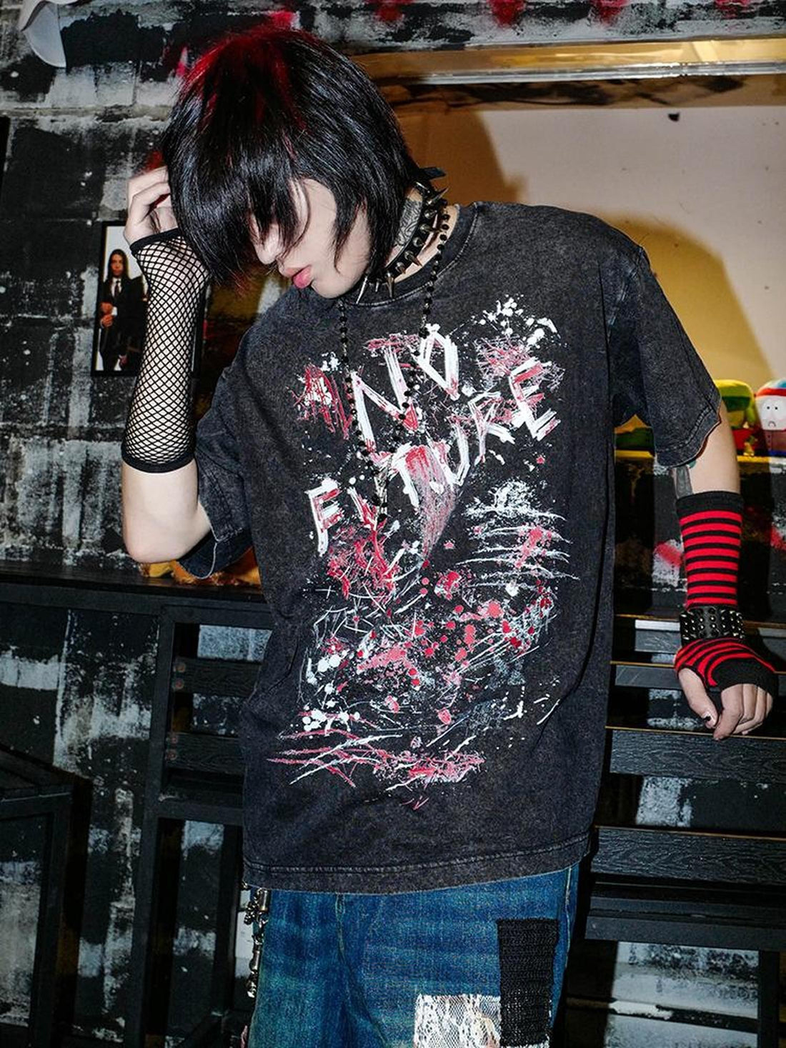 Rs by RebelSeed Distressed Dark Rock Punk Heat Transfer Print Women&