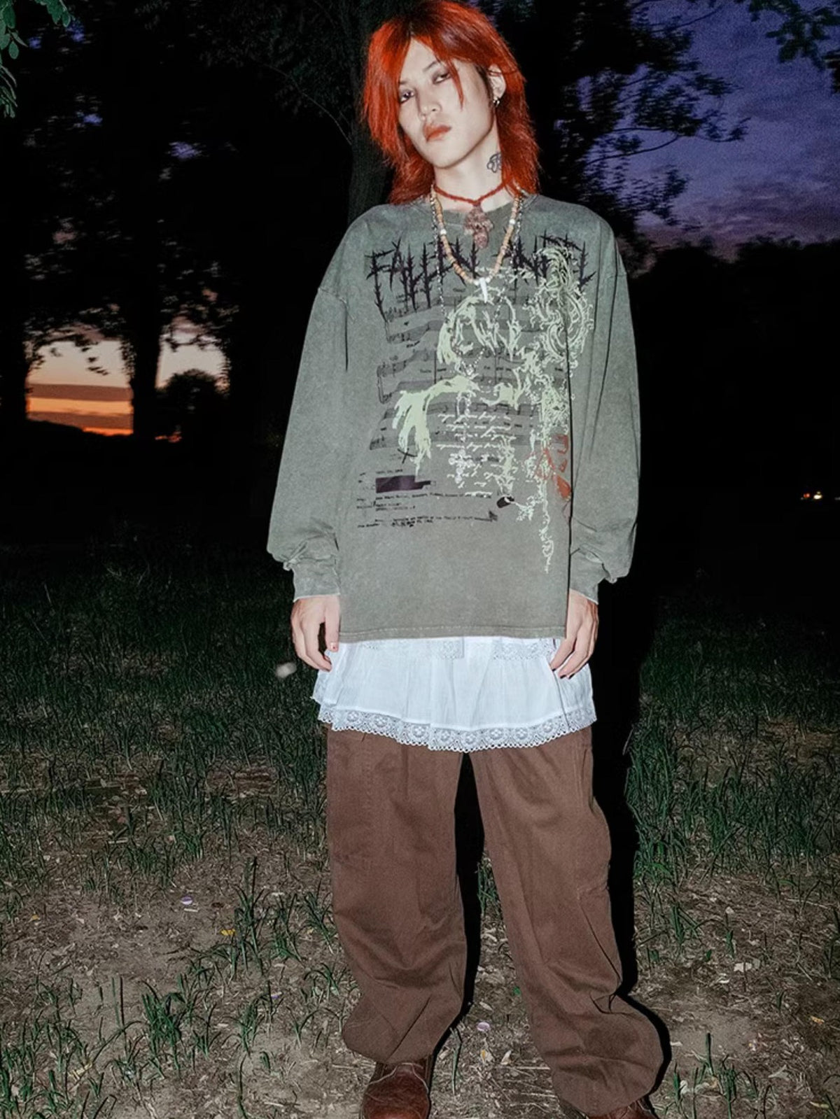 Rs by RebelSeed Distressed Musical Note Print Heat Transfer Punk Women&