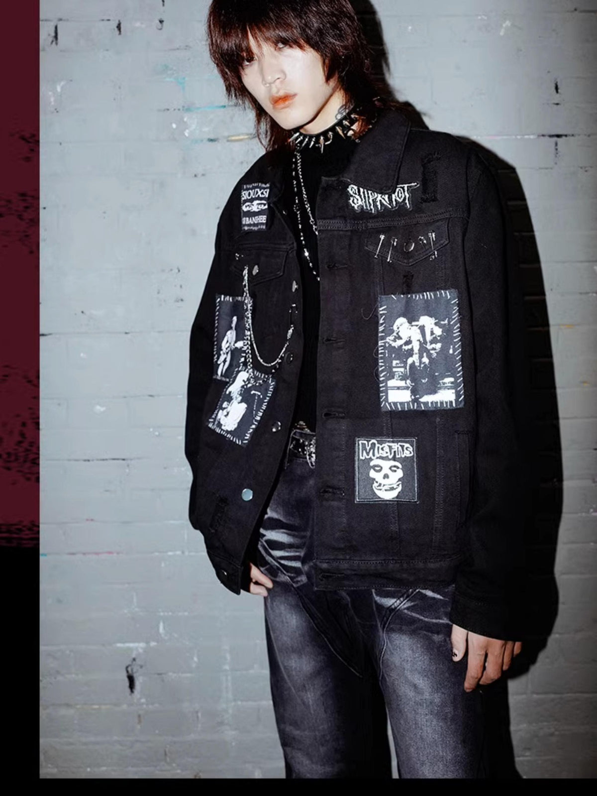 Rs by RebelSeed Distressed Patchwork Chain Punk Women&