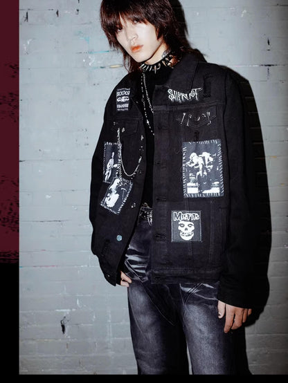 Rs by RebelSeed Distressed Patchwork Chain Punk Women&