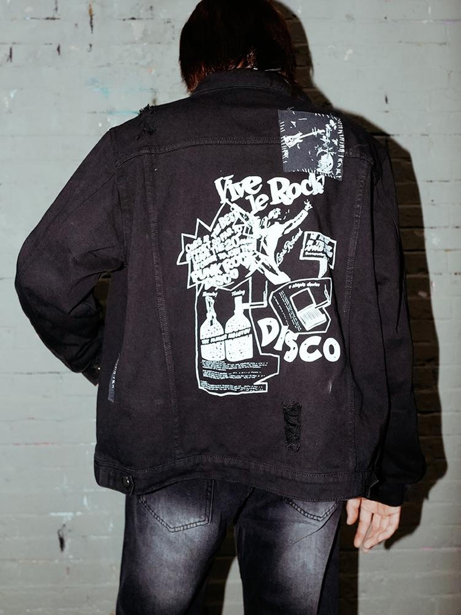 Rs by RebelSeed Distressed Patchwork Chain Punk Women&