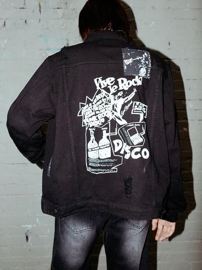 Rs by RebelSeed Distressed Patchwork Chain Punk Women&
