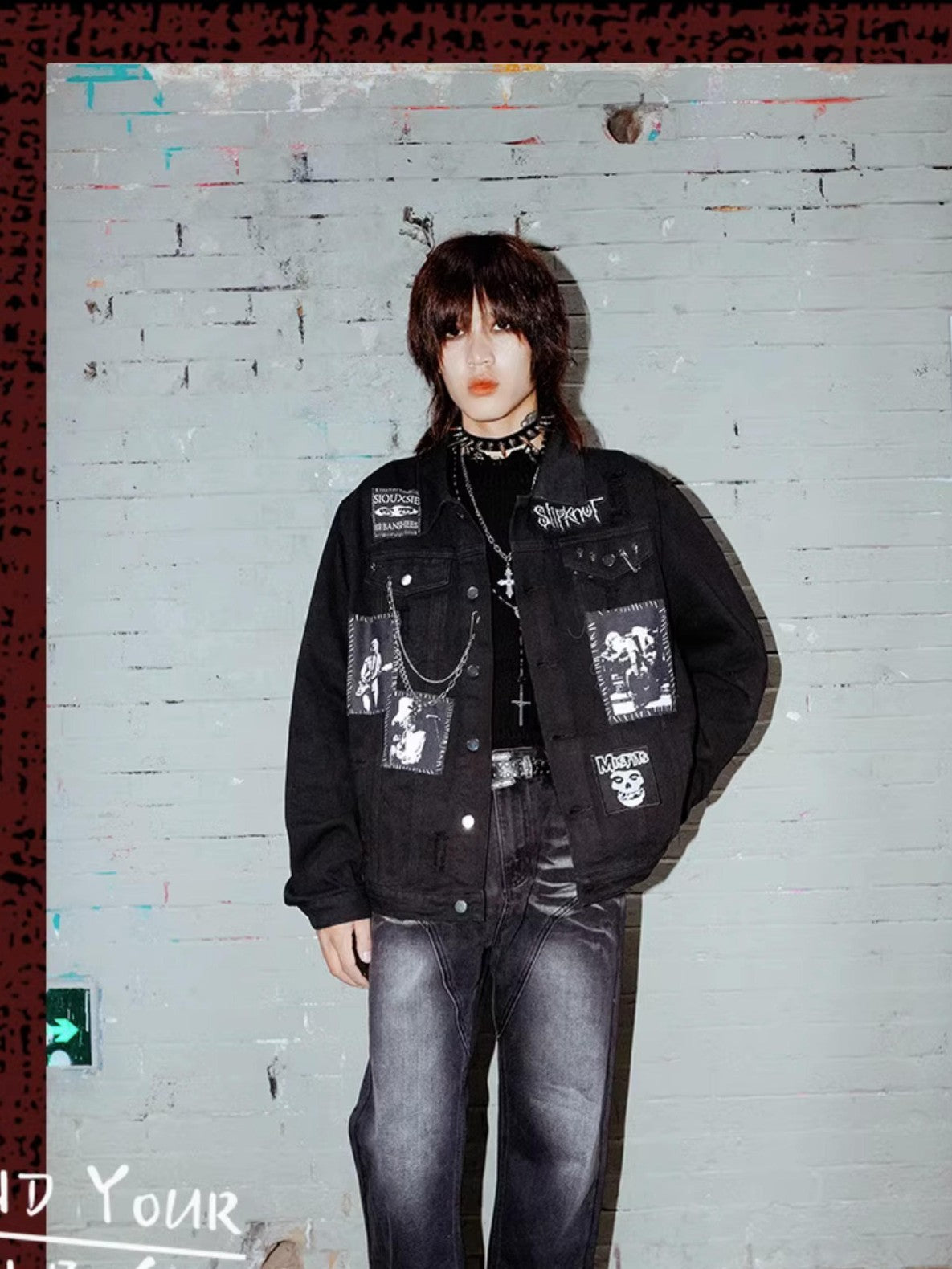 Rs by RebelSeed Distressed Patchwork Chain Punk Women&