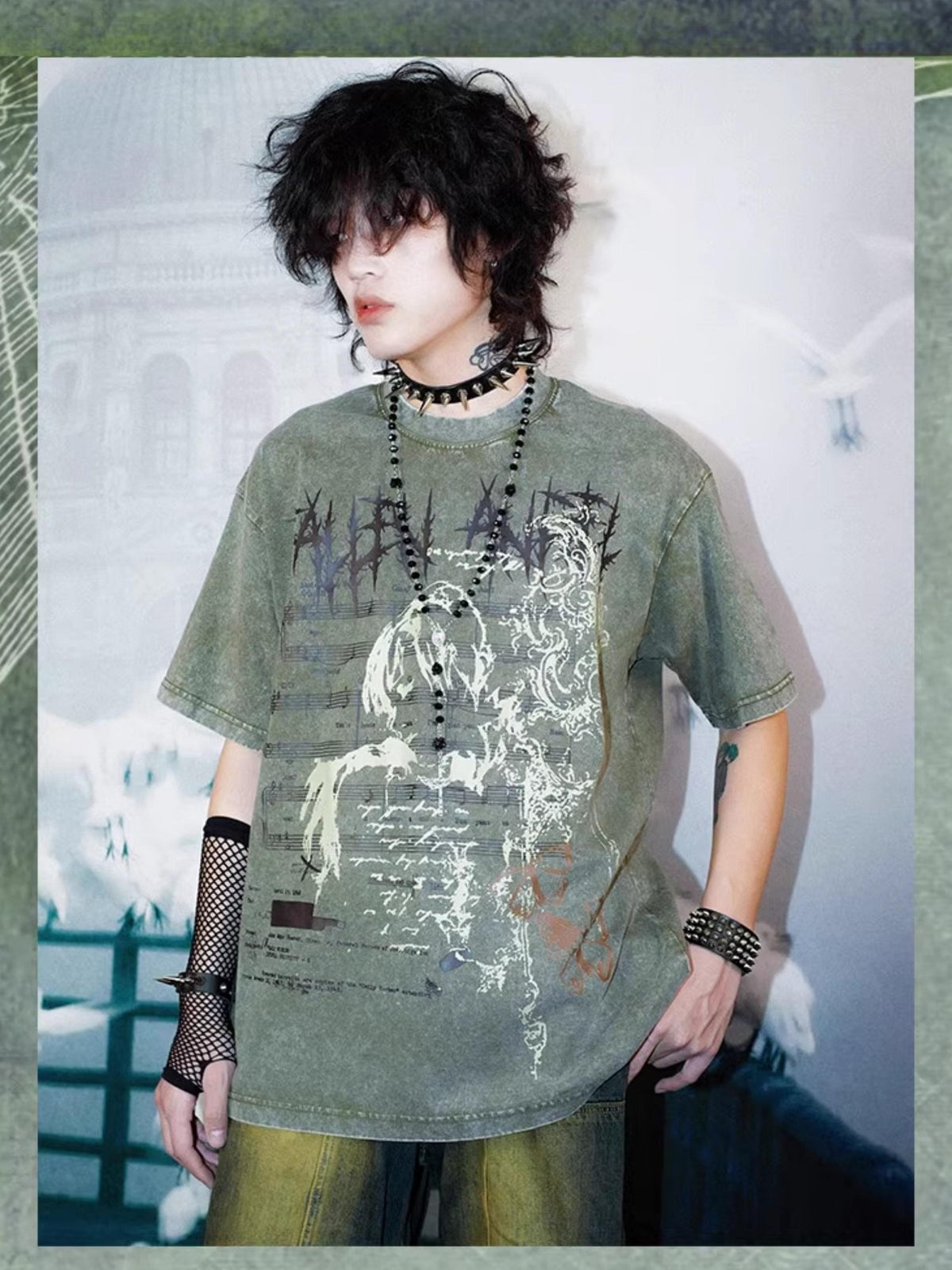 Rs by RebelSeed Distressed Portrait Print Drop Shoulder Women&