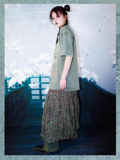 Rs by RebelSeed Distressed Portrait Print Drop Shoulder Women&