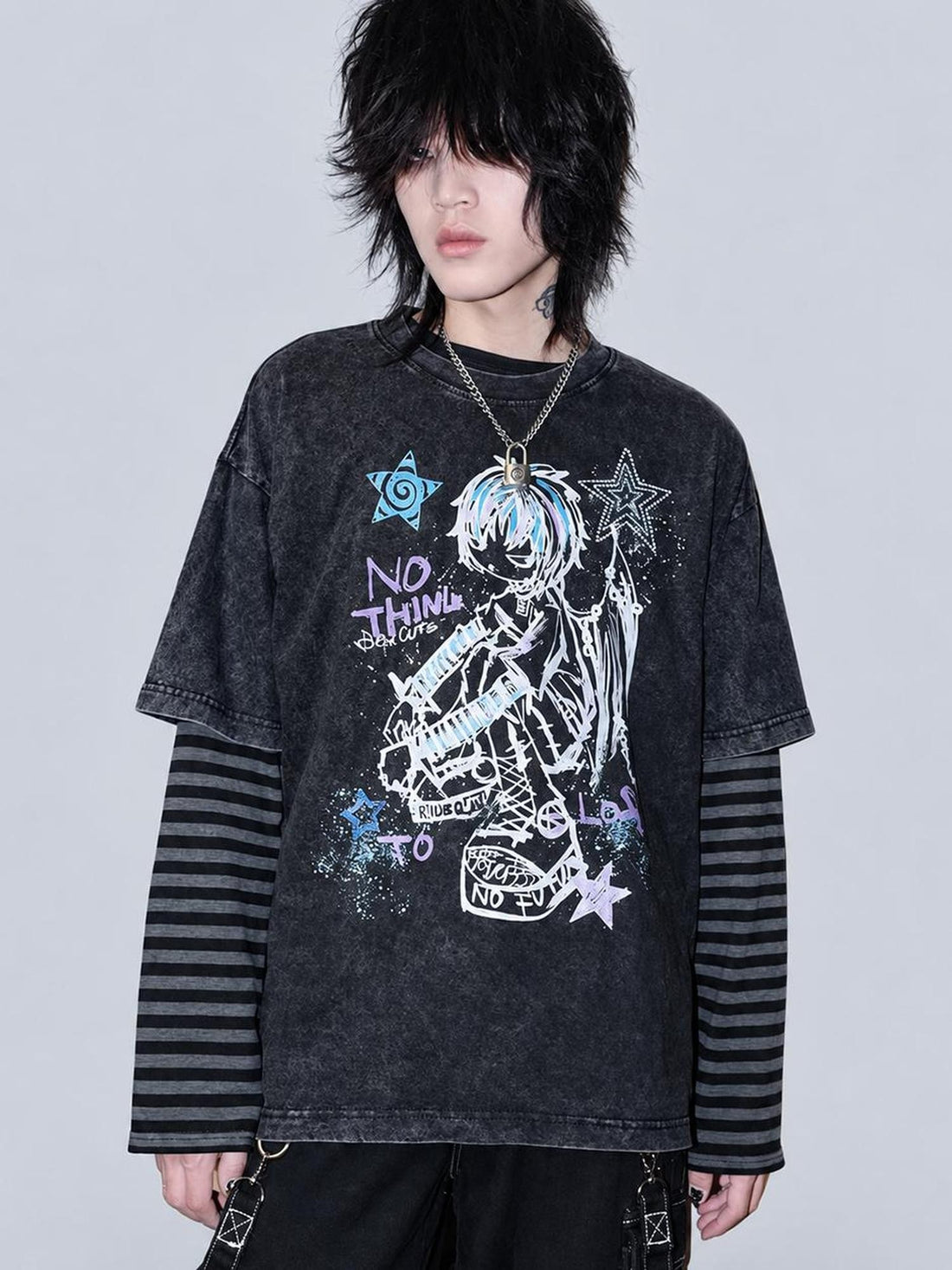 Rs by RebelSeed Distressed Punk Print Heat Transfer Women&
