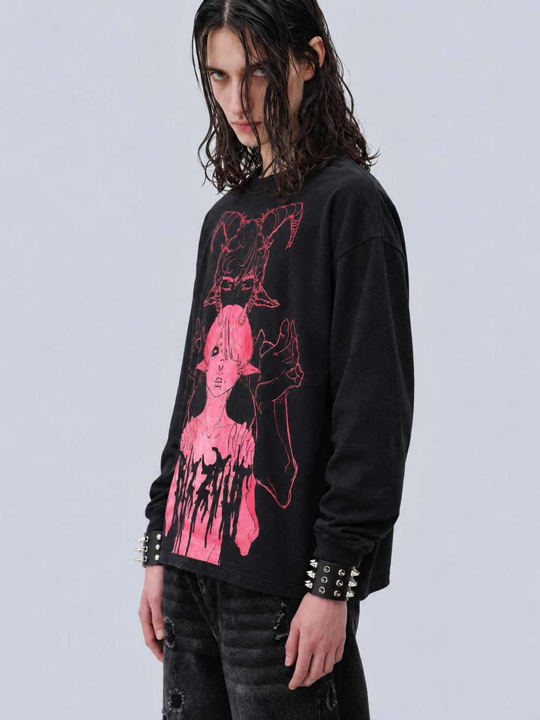 Rs by RebelSeed Gothic Punk Skull Demon Heat Transfer Print Women&