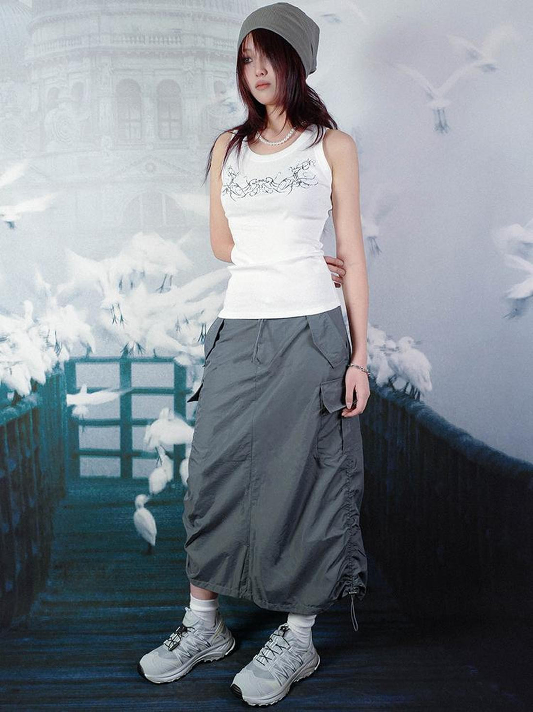 Rs by RebelSeed Gothic Rune Punk Heat Transfer Slim Fit Women&