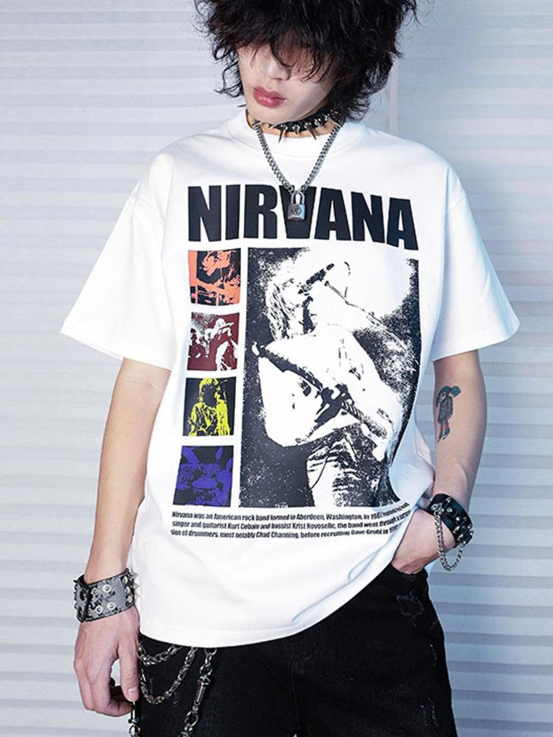 Rs by RebelSeed Grunge Cobain Portrait Print Distressed Women&