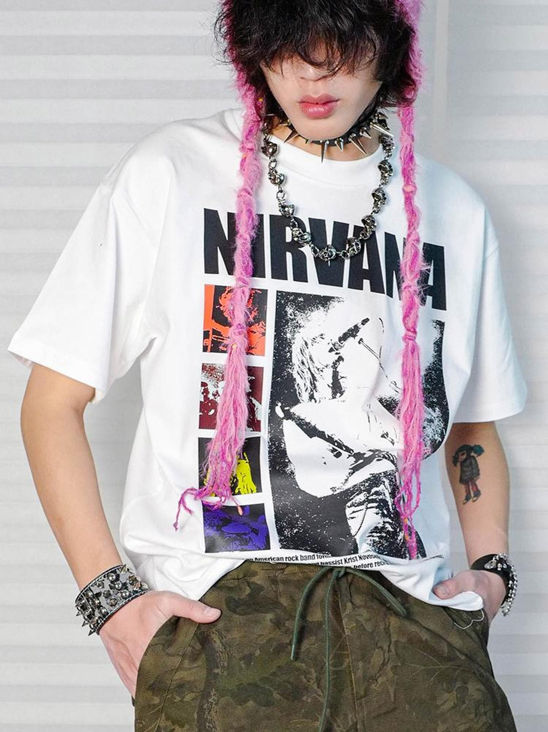 Rs by RebelSeed Grunge Cobain Portrait Print Distressed Women&