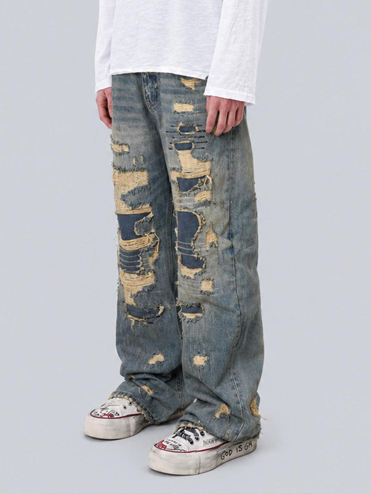 Rs by RebelSeed Grunge Distressed Stone Wash Frayed Mid Rise Women&