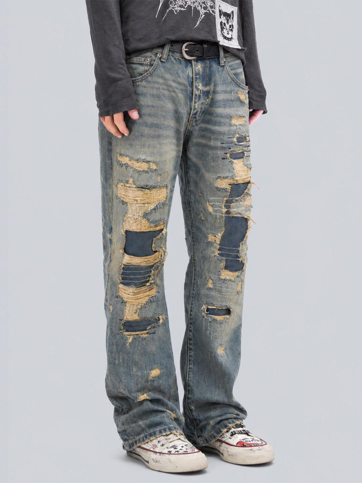 Rs by RebelSeed Grunge Distressed Stone Wash Frayed Mid Rise Women&