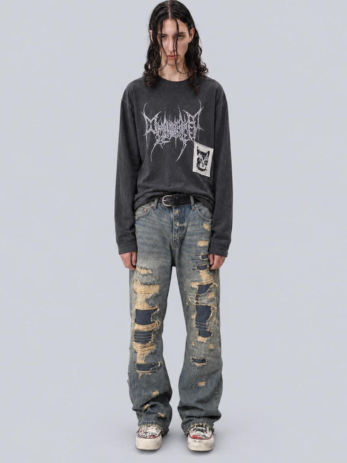 Rs by RebelSeed Grunge Distressed Stone Wash Frayed Mid Rise Women&