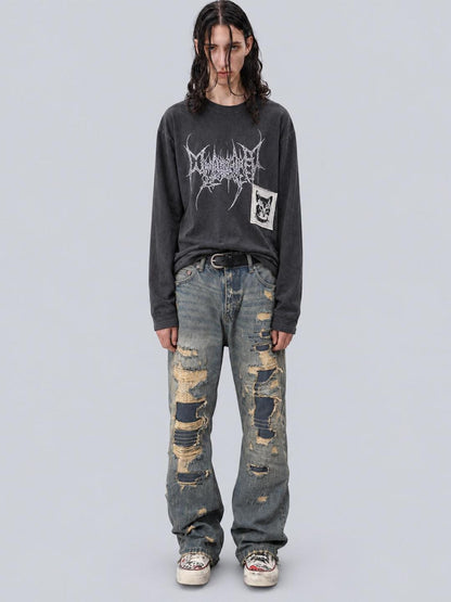 Rs by RebelSeed Grunge Distressed Stone Wash Frayed Mid Rise Women&