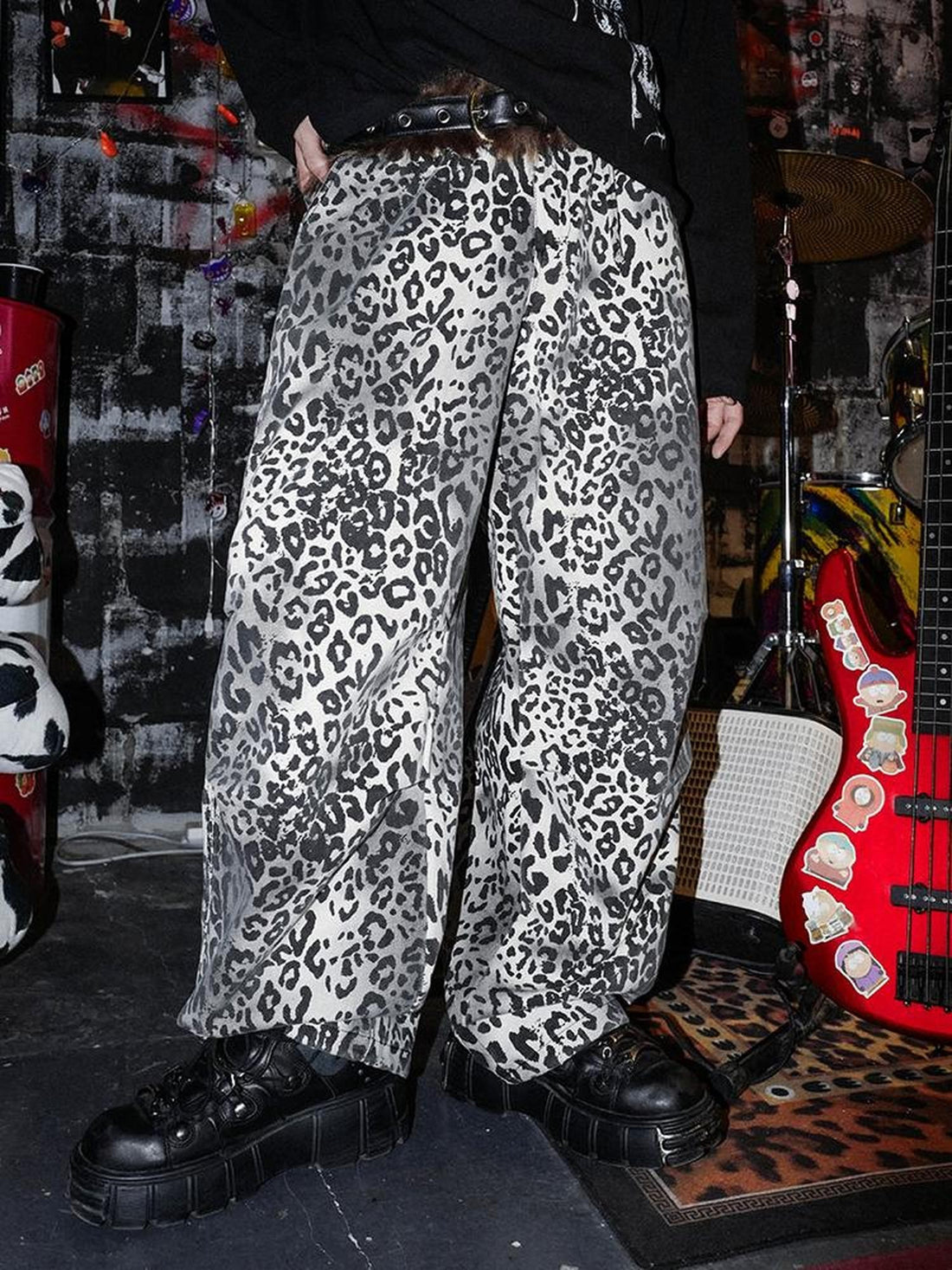 Rs by RebelSeed Leopard Print Washed Topstitched Paratrooper Women&
