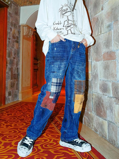 Rs by RebelSeed Paint Splatter Patch Distressed Frayed Women&