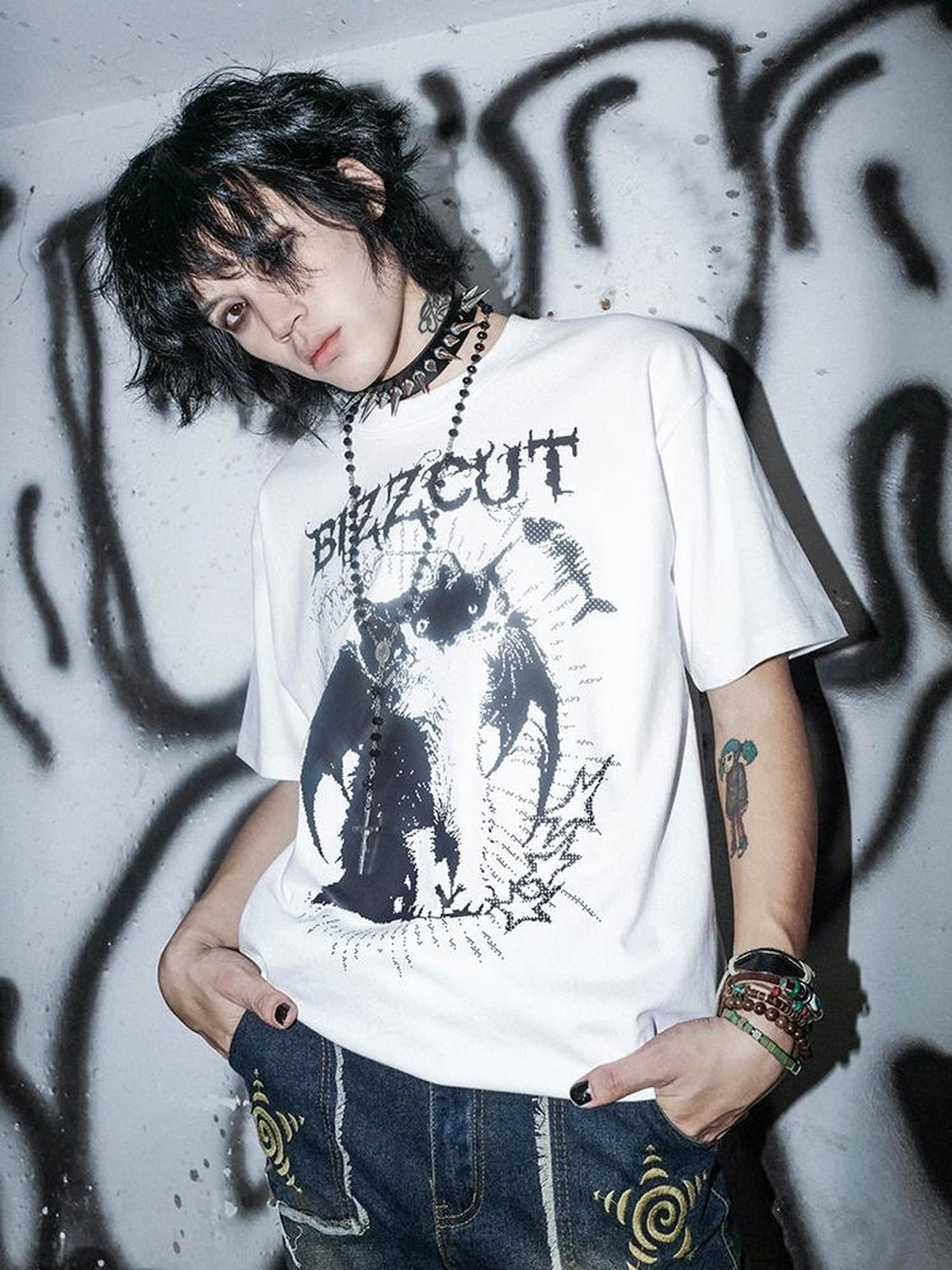 Rs by RebelSeed Pixel Cat Print Heat Transfer Women&