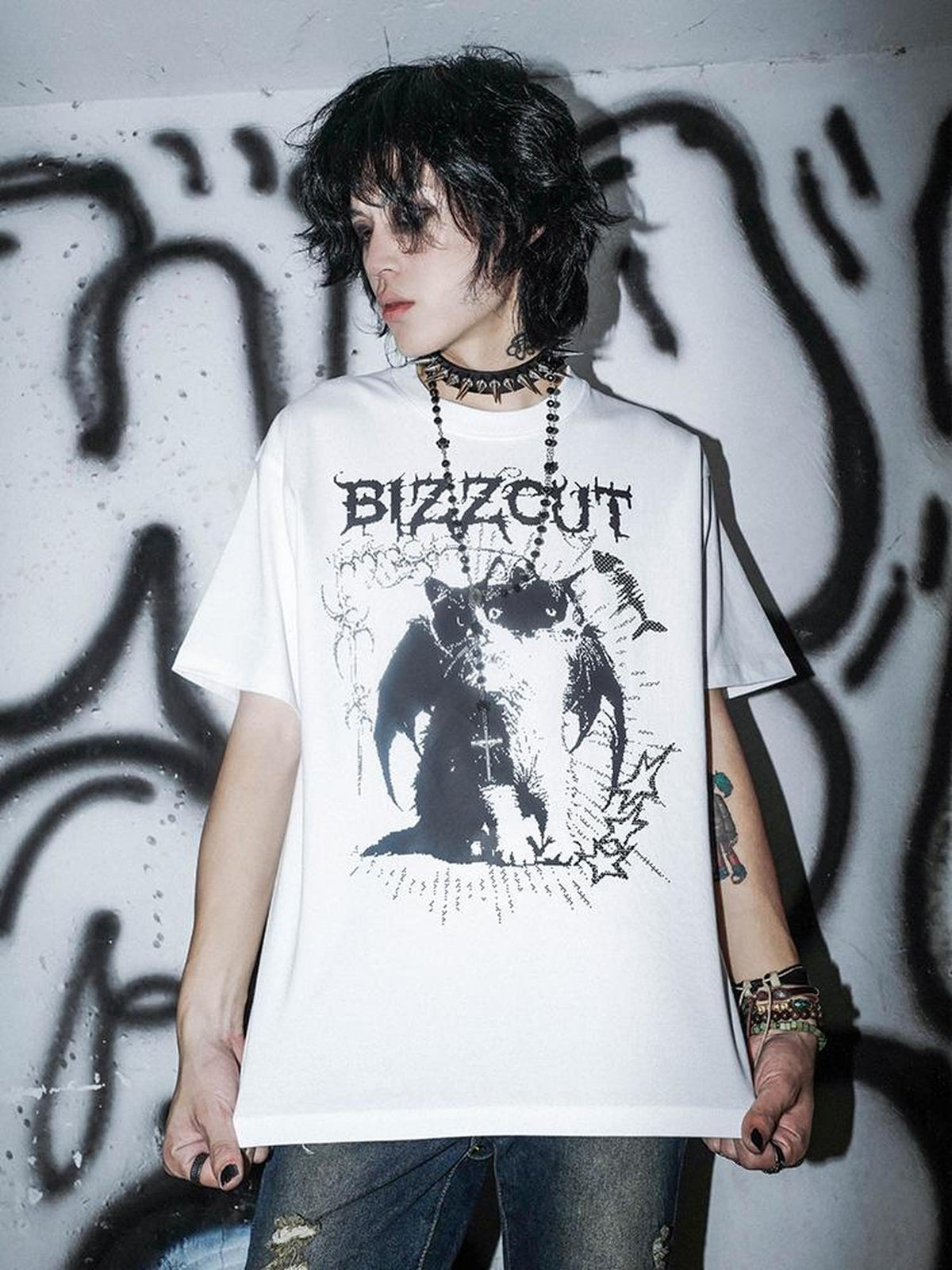 Rs by RebelSeed Pixel Cat Print Heat Transfer Women&