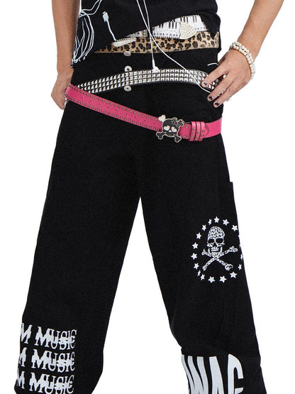 Rs by RebelSeed Punk Letter Print Snow Wash Distressed Women&
