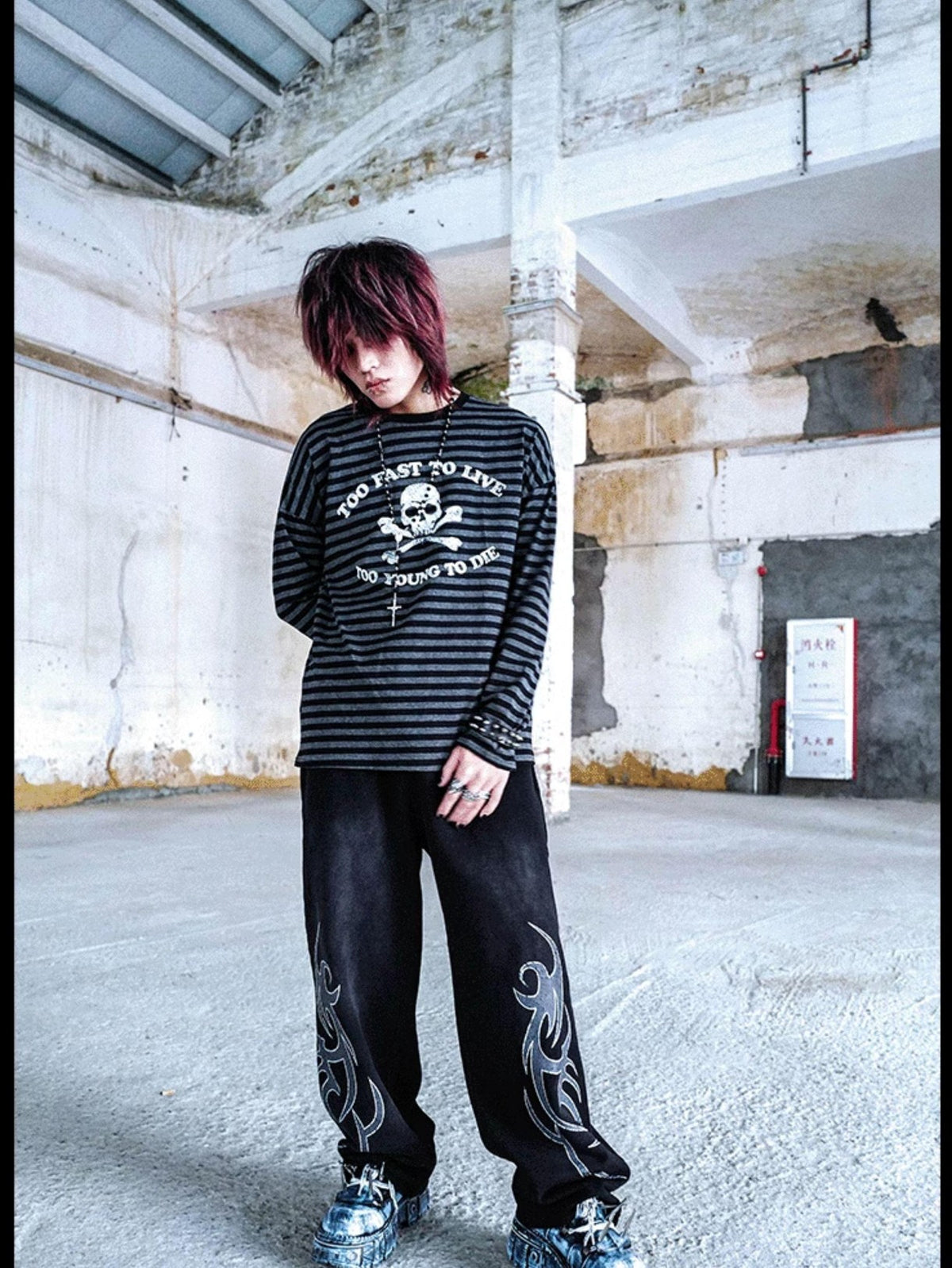 Rs by RebelSeed Punk Skull Heat Transfer Print Women&