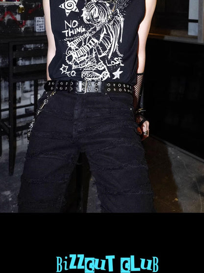 Rs by RebelSeed Rebel Angel Skull Graffiti Print Y2k Punk Women&