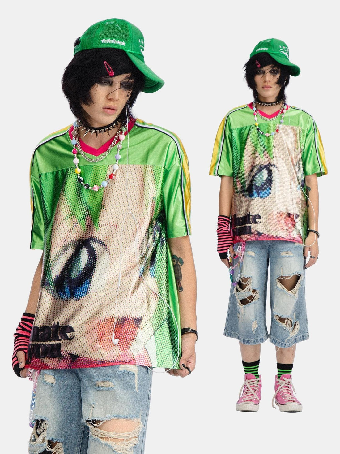 Rs by RebelSeed Rock Printed Oversized Drop Shoulder Crewneck Women&