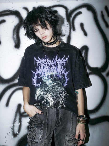 Rs by RebelSeed Skull Heat Transfer Print Dark Goth Women&