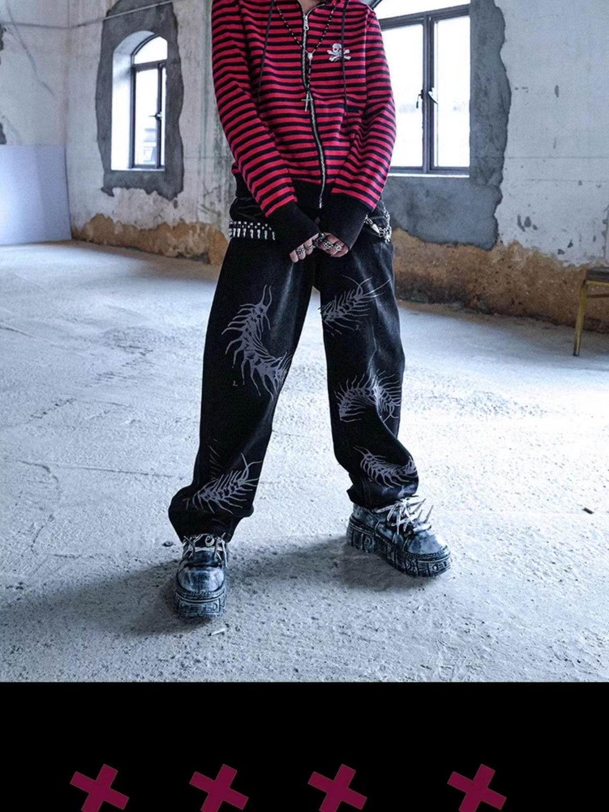 Rs by RebelSeed Striped Washed Printed Straight Fit Women&