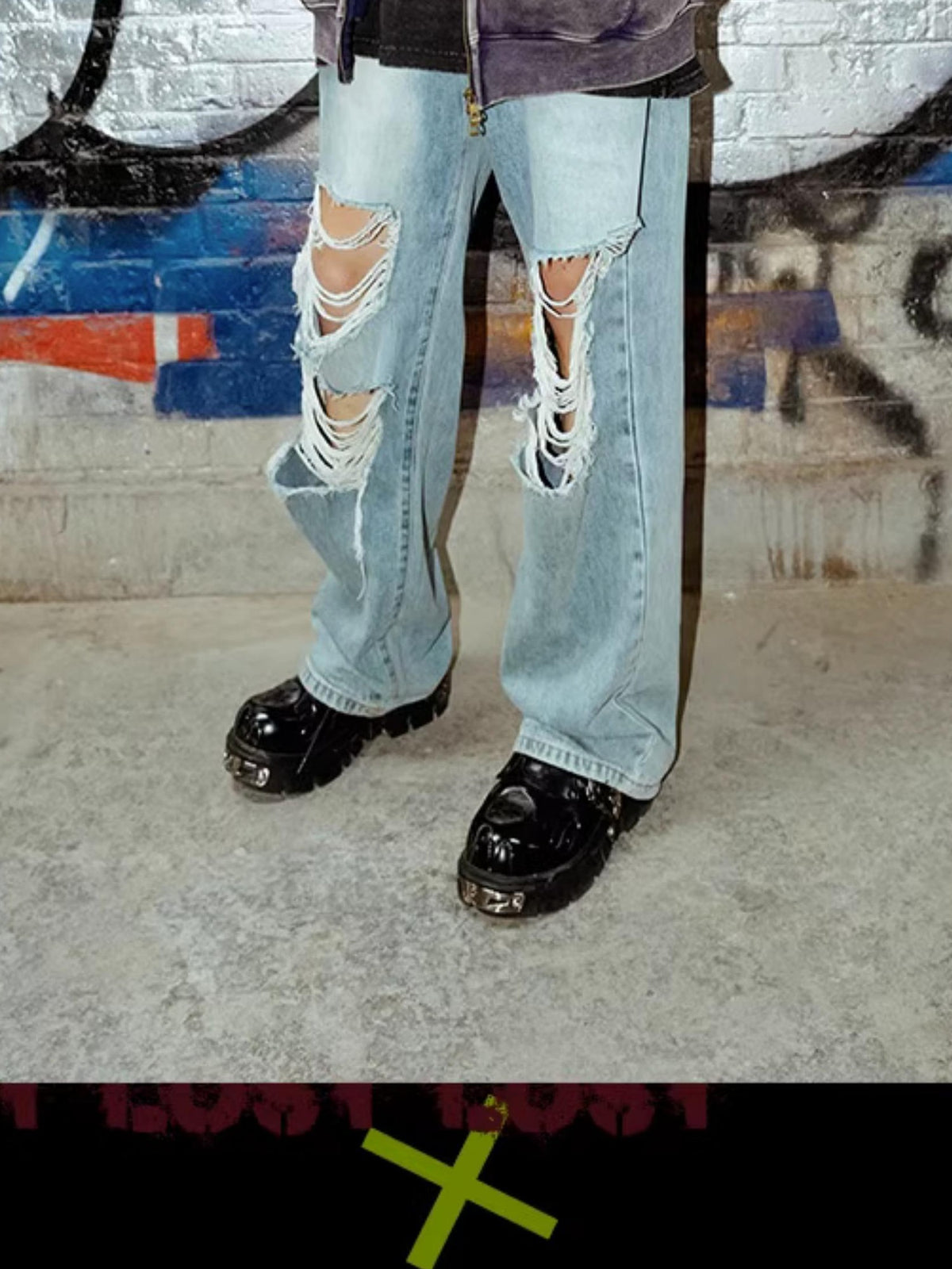 Rs by RebelSeed Washed Distressed Guevara Print Wax Dye Women&