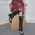2th Desire Brown Vintage Heeled Boot Sandals Silver Buckle