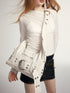 2th Desire Vintage Black Leather Crossbody Bag With Adjustable Strap