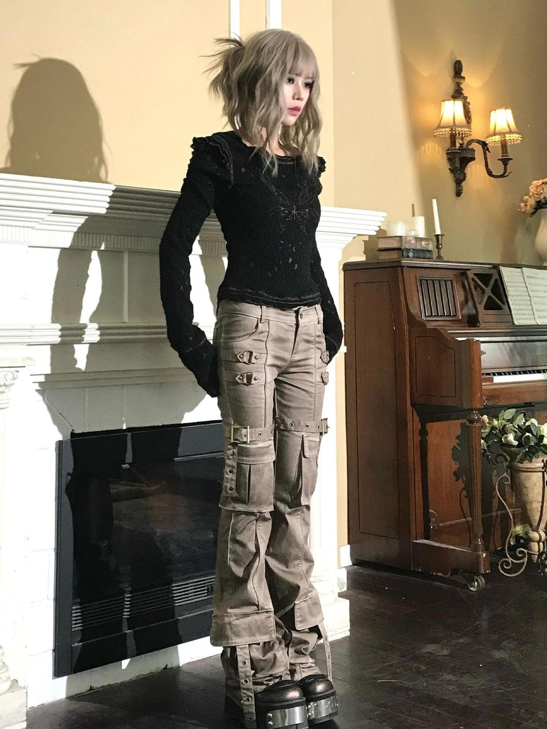 ARIADNAw Rusty Heavy Punk Maillard Work Pants For Street