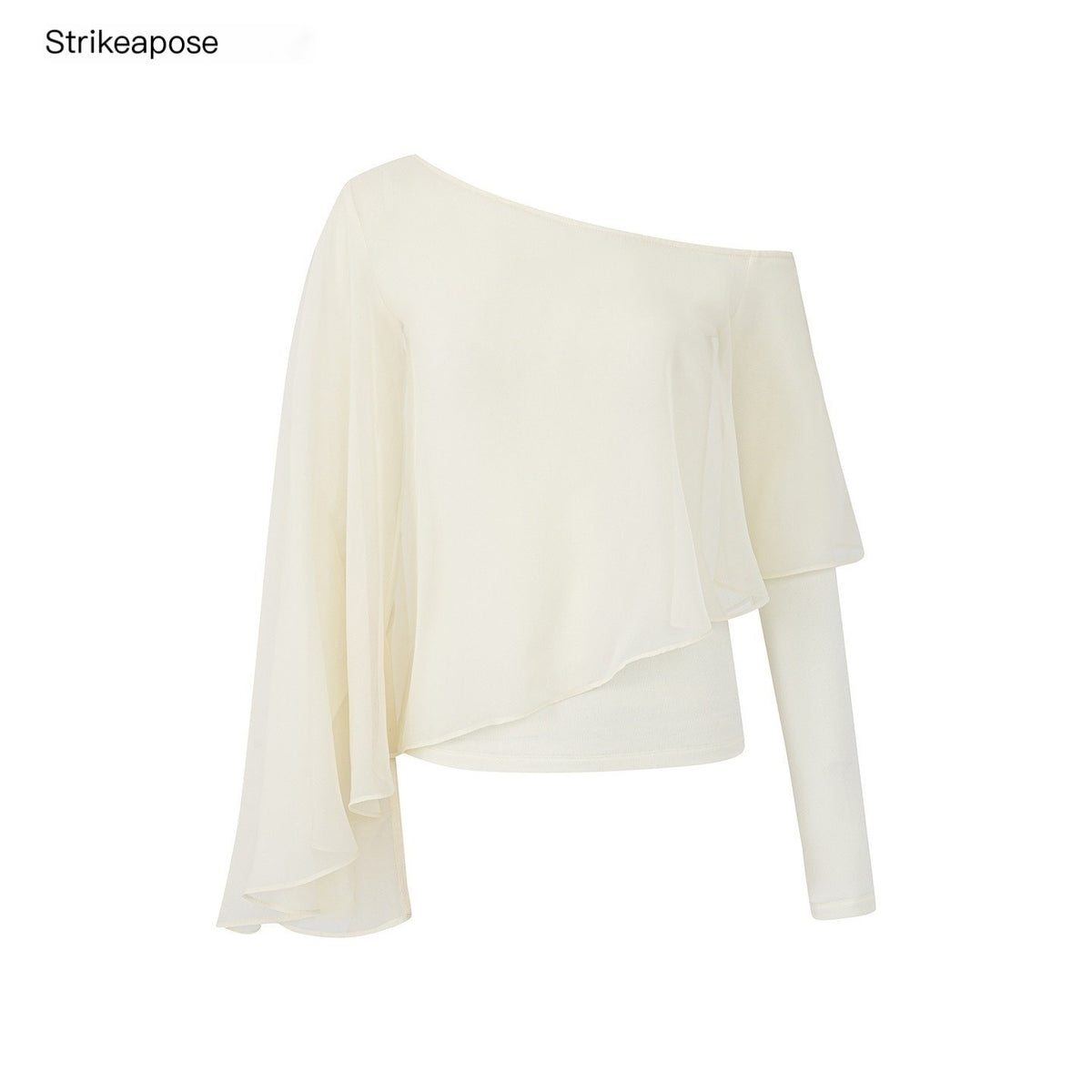 STRIKE_A_POSE_Asymmetric_Bell_Sleeve_Knit_Women&