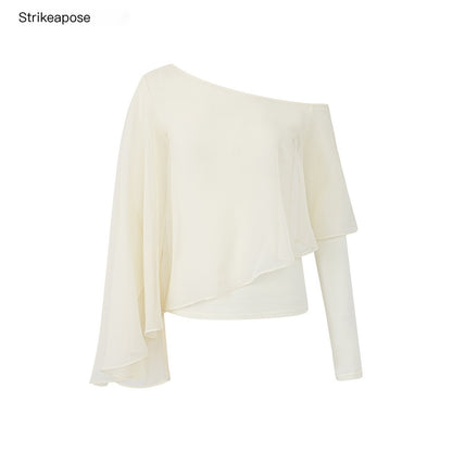 STRIKE_A_POSE_Asymmetric_Bell_Sleeve_Knit_Women&
