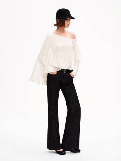 STRIKE A POSE Asymmetric Bell Sleeve Knit Women&