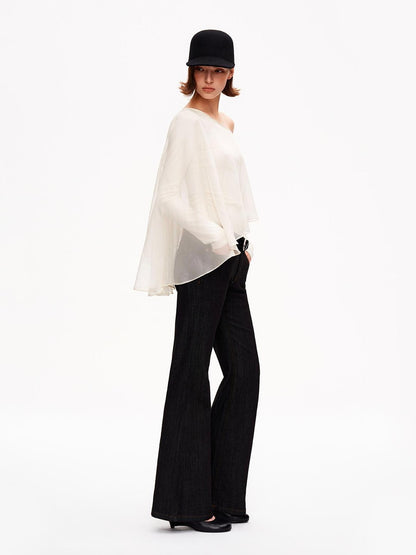 STRIKE A POSE Asymmetric Bell Sleeve Knit Women&