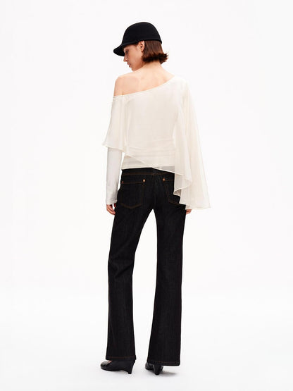 STRIKE A POSE Asymmetric Bell Sleeve Knit Women&