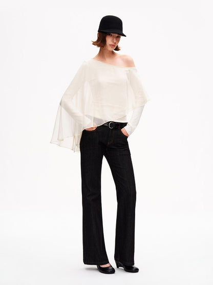 STRIKE A POSE Asymmetric Bell Sleeve Knit Women&
