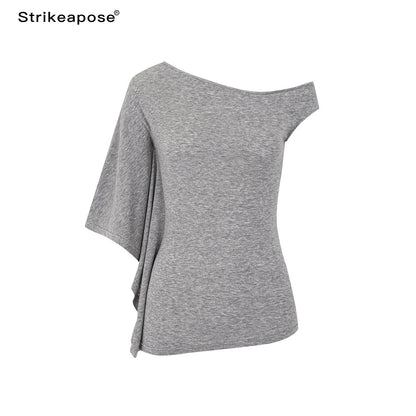 STRIKE_A_POSE_Asymmetric_Slanted_Knit_Short_Sleeve_Women&