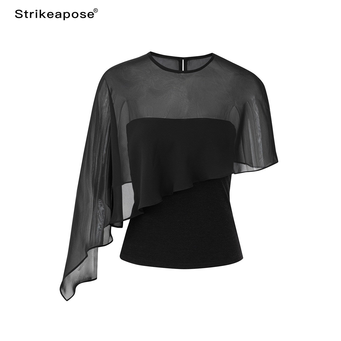 STRIKE_A_POSE_Asymmetrical_Mesh_Cape_Bandeau_Slim_Fit_Women&